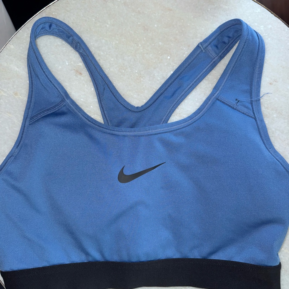 Nike Women's Black and Blue Sports Bra